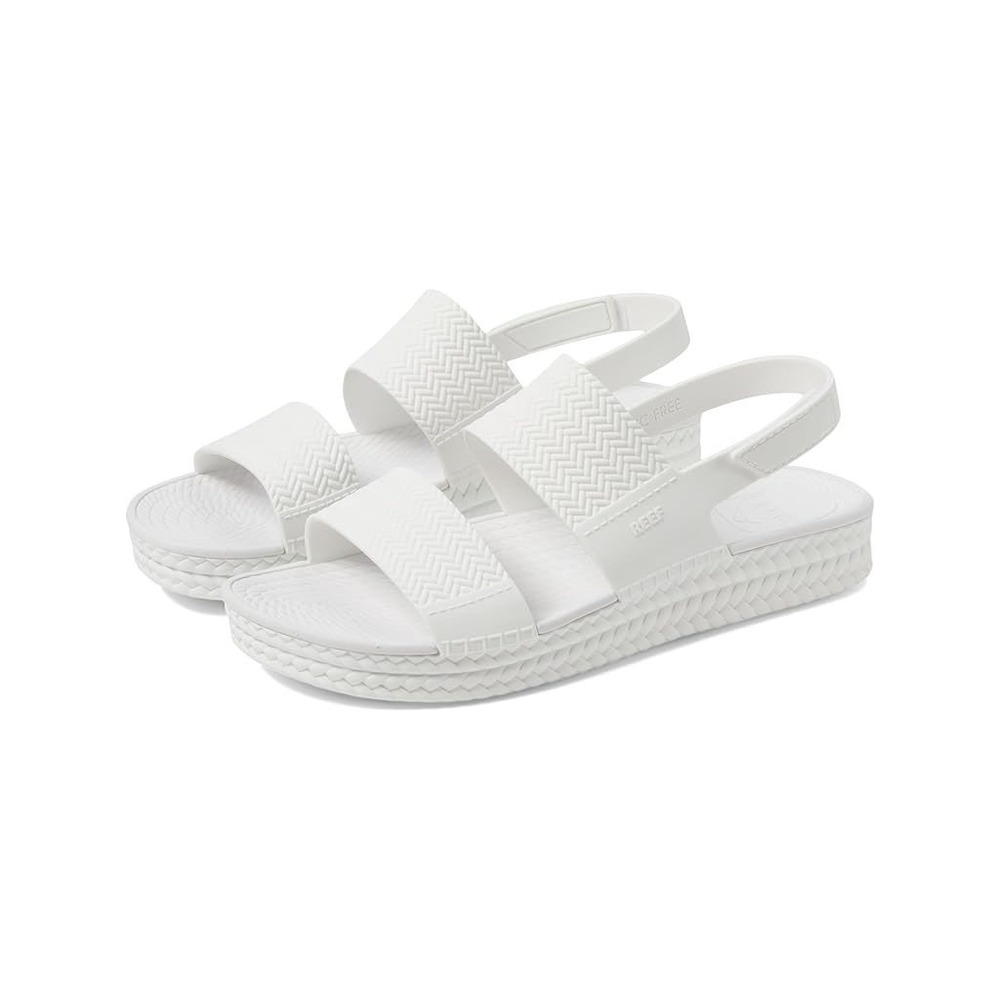 Reef Water Sandals Womens 8 Cream Off White Double Strap Slingback Platform‎